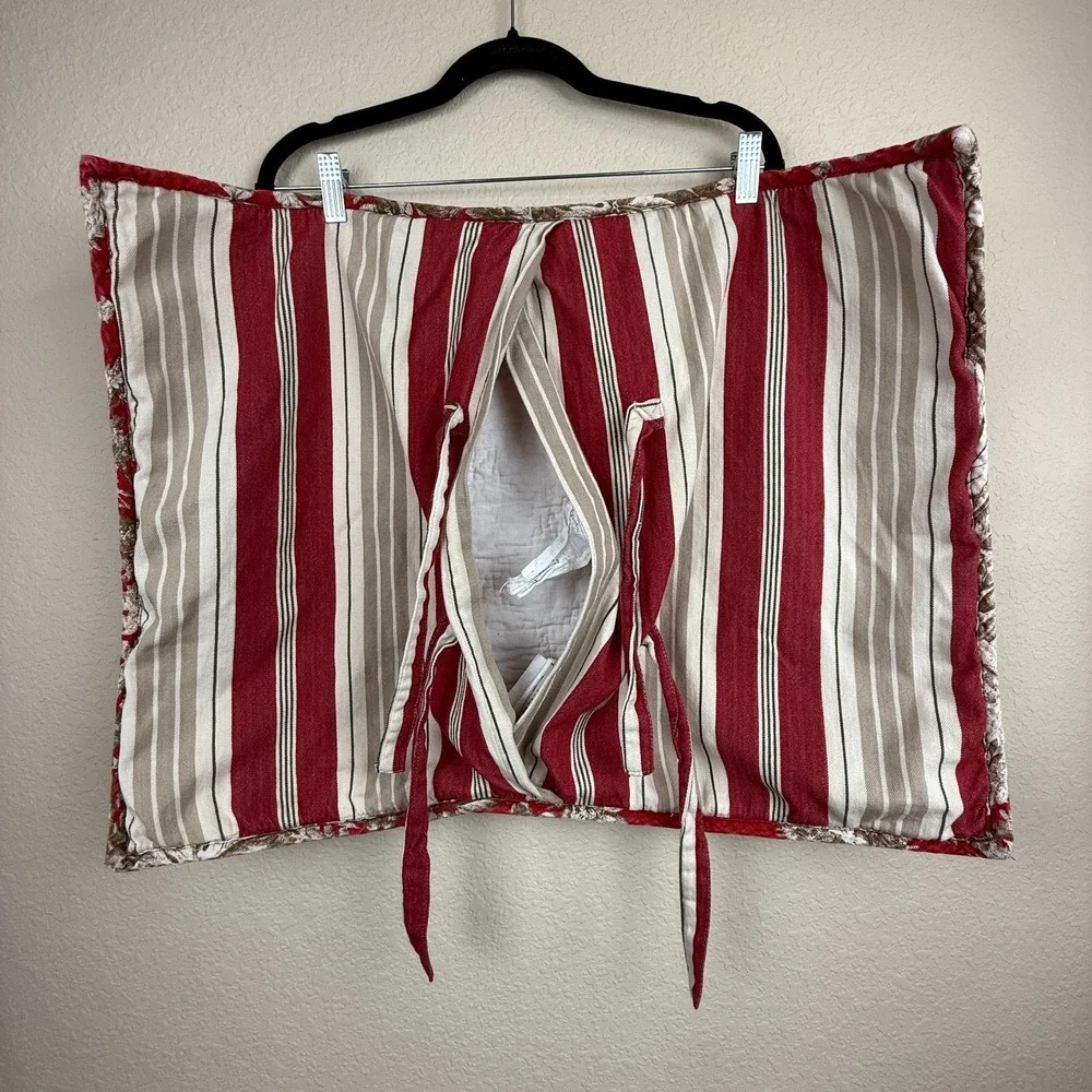 Vtg Pottery Barn Standard Red Martine Toile Quilted Linen/Cotton Sham 1 piece